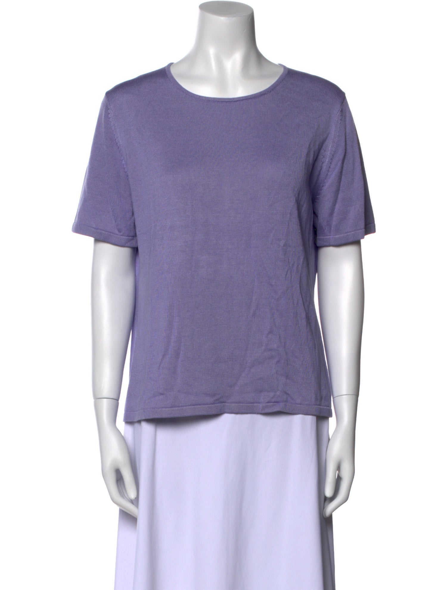 Neiman Marcus Silk Scoop Neck T-Shirt