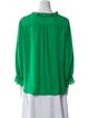 Neiman Marcus V-Neck Three-Quarter Sleeve Blouse