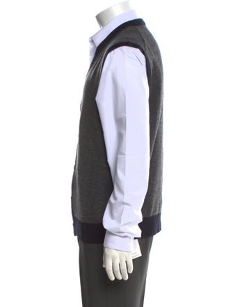 Neiman Marcus Colorblock Pattern V-Neck Sweater Vest