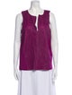 Neiman Marcus V-Neck Sleeveless Blouse