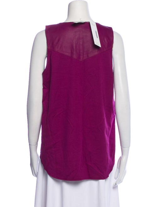 Neiman Marcus V-Neck Sleeveless Blouse