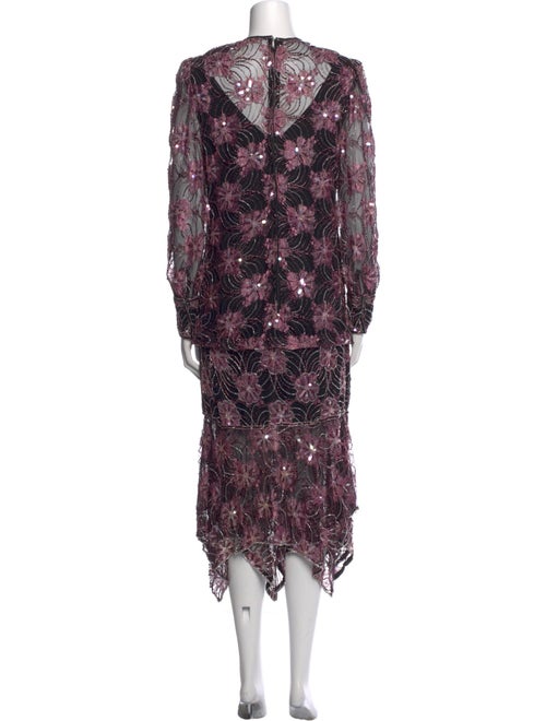 Neiman Marcus Floral Print Midi Length Dress