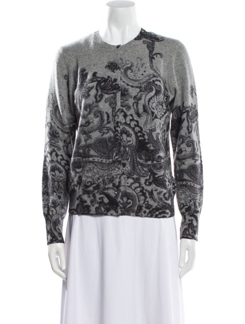 Neiman Marcus Cashmere Printed Sweater