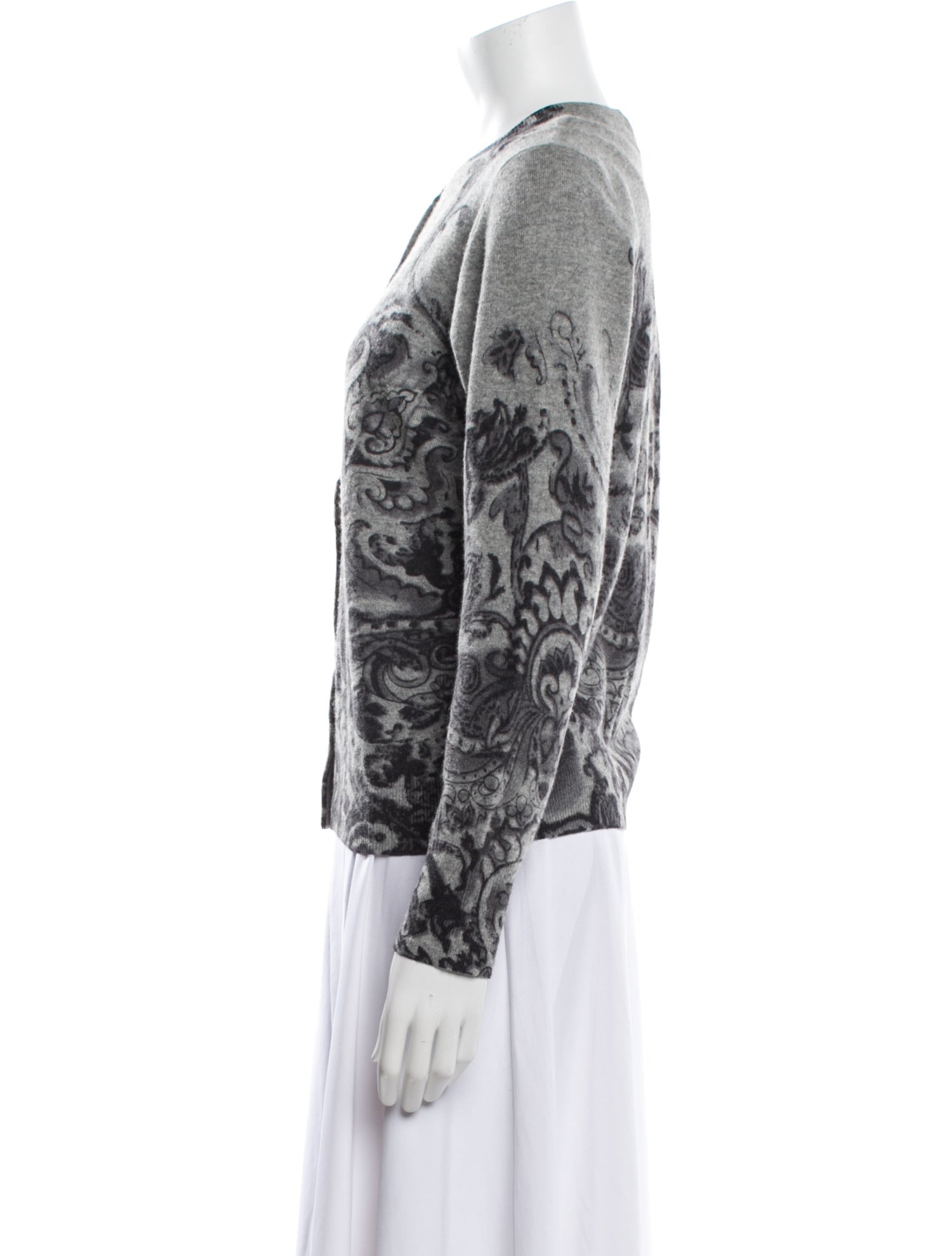 Neiman Marcus Cashmere Printed Sweater