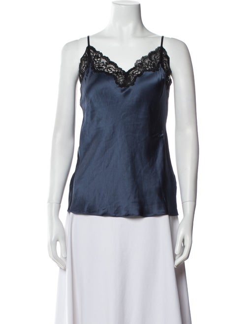 Neiman Marcus Silk V-Neck Top