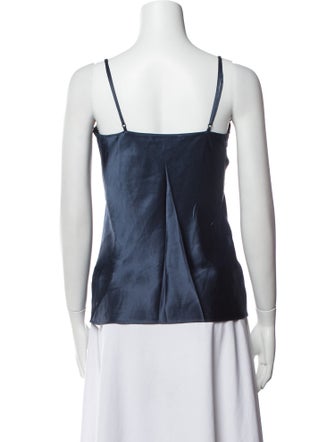 Neiman Marcus Silk V-Neck Top