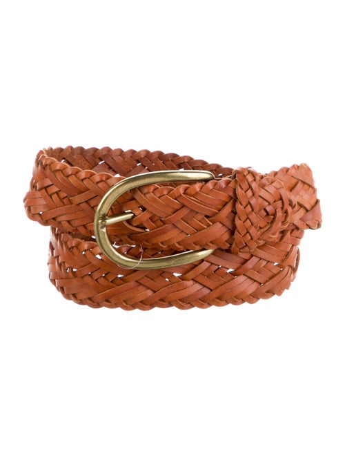 Neiman Marcus Leather Braided Accents Belt