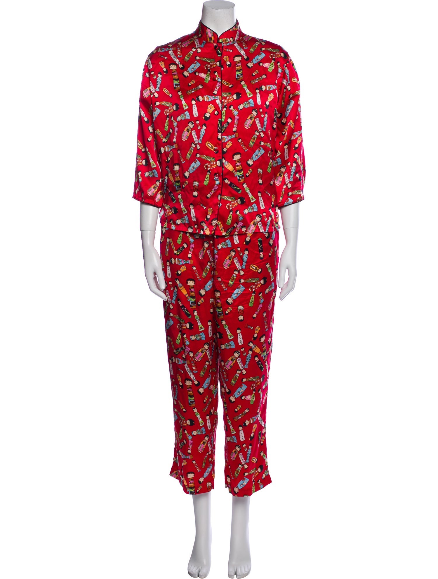 Neiman Marcus Silk Printed Pajamas