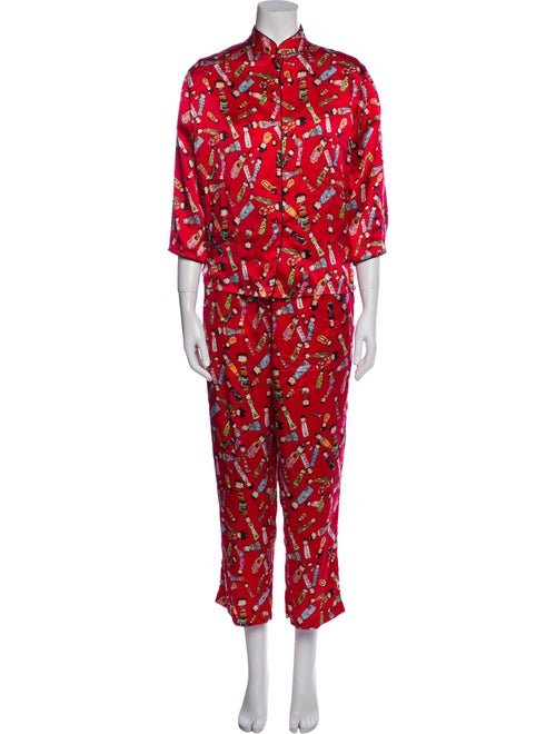 Neiman Marcus Silk Printed Pajamas
