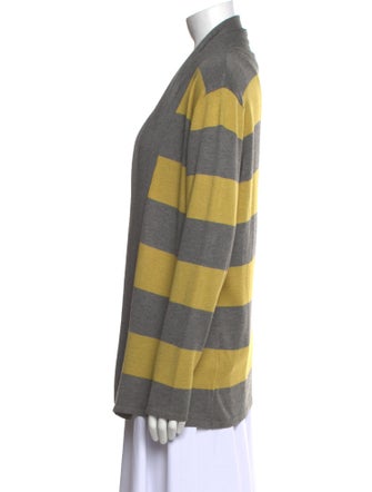 Neiman Marcus Striped Open Front Sweater