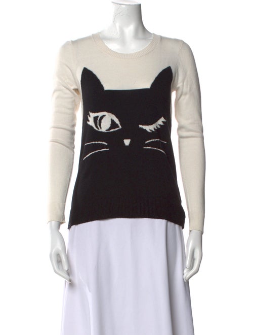 Neiman Marcus Printed Scoop Neck Sweater