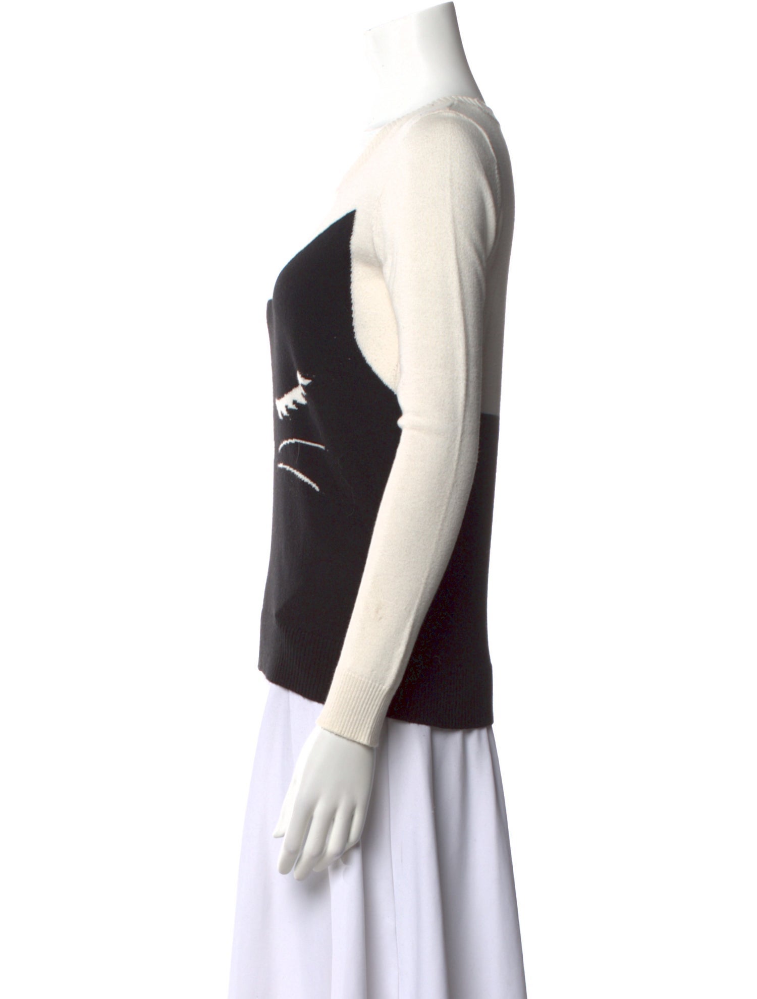 Neiman Marcus Printed Scoop Neck Sweater