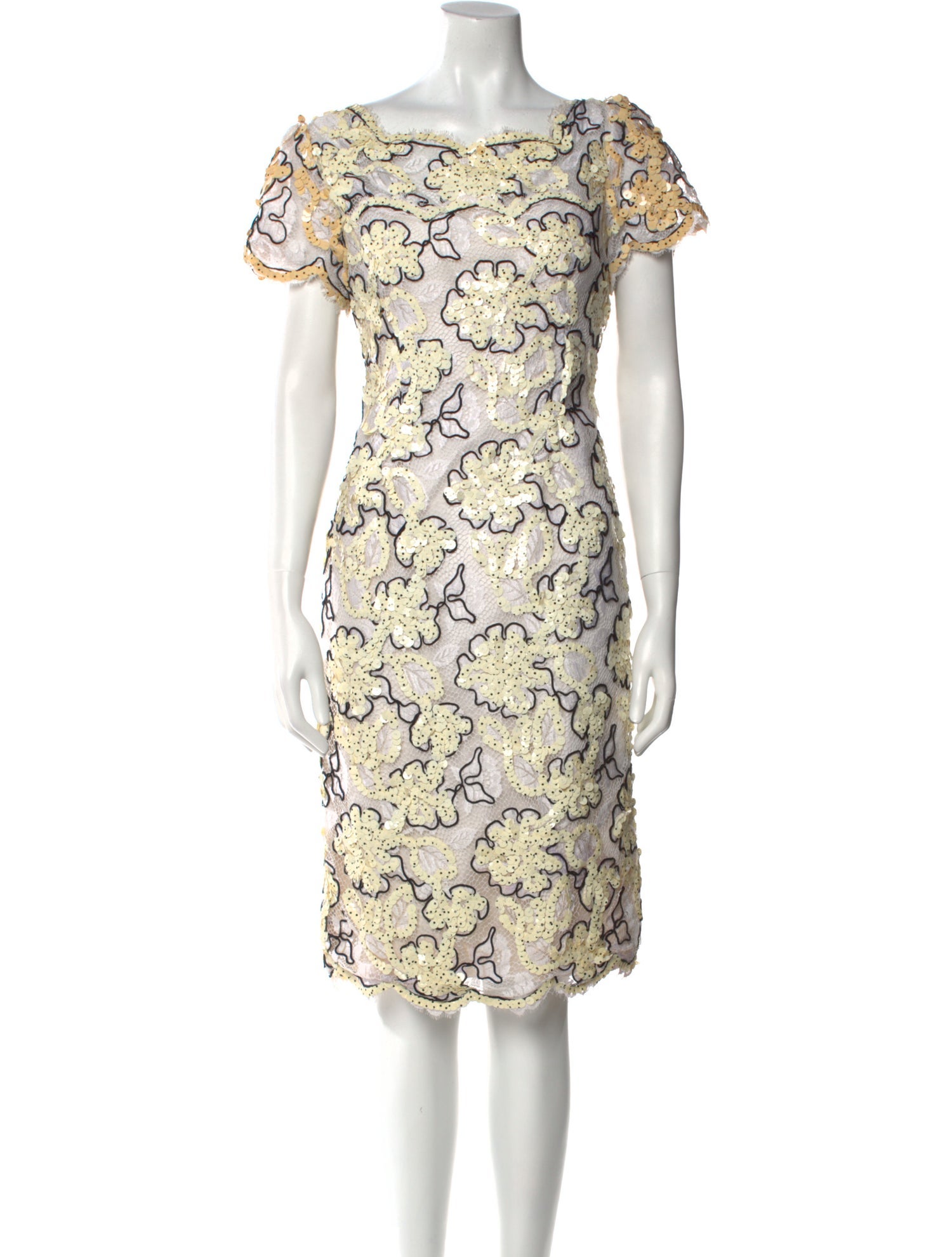 Neiman Marcus Printed Midi Length Dress