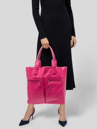 Neiman Marcus Embossed Leather Tote