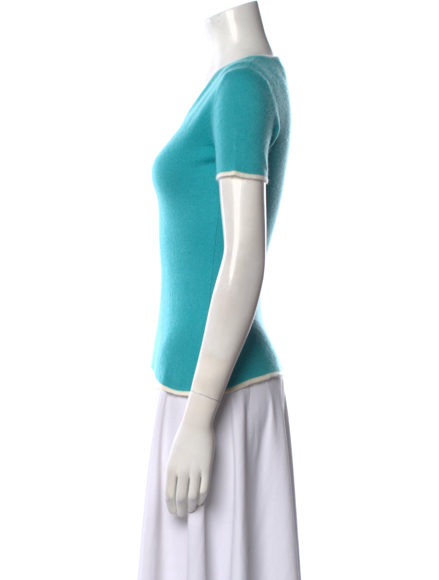 Neiman Marcus Cashmere V-Neck T-Shirt