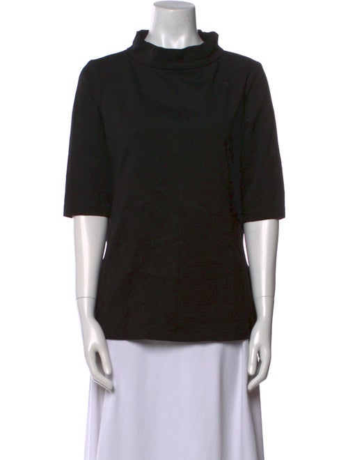 Neiman Marcus Mock Neck Short Sleeve Top