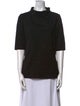 Neiman Marcus Mock Neck Short Sleeve Top