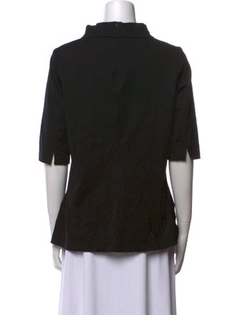 Neiman Marcus Mock Neck Short Sleeve Top