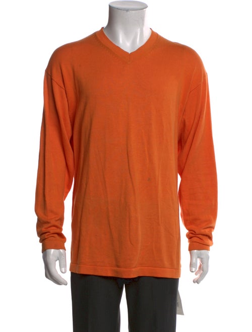 Neiman Marcus V-Neck Long Sleeve Pullover