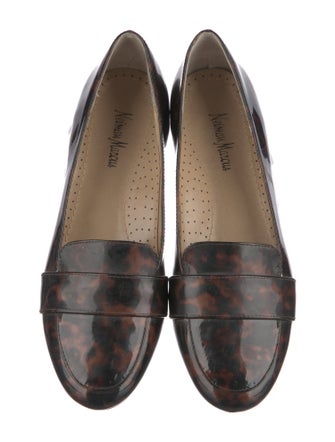 Neiman Marcus Patent Leather Animal Print Flats