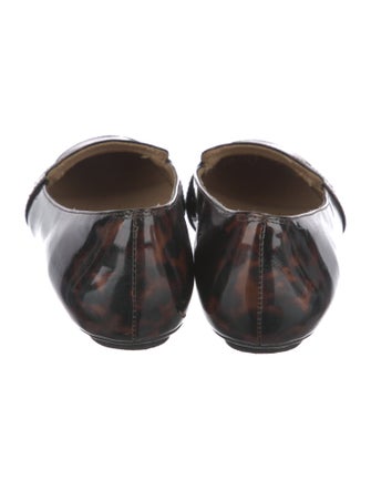 Neiman Marcus Patent Leather Animal Print Flats