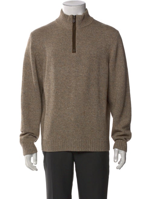 Neiman Marcus Camel Hair Mock Neck Pullover