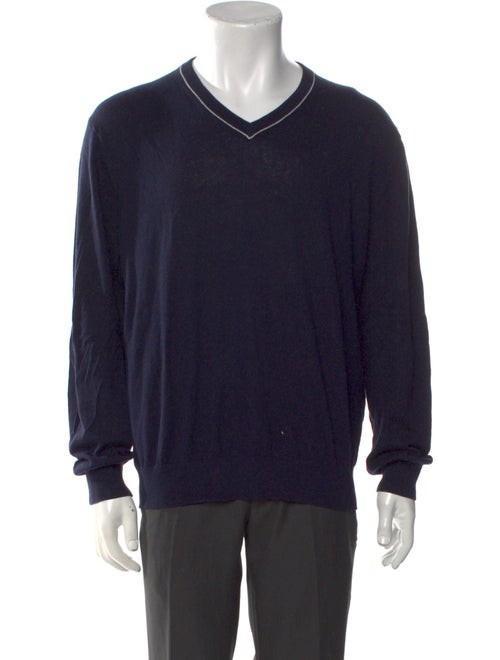 Neiman Marcus V-Neck Long Sleeve Pullover
