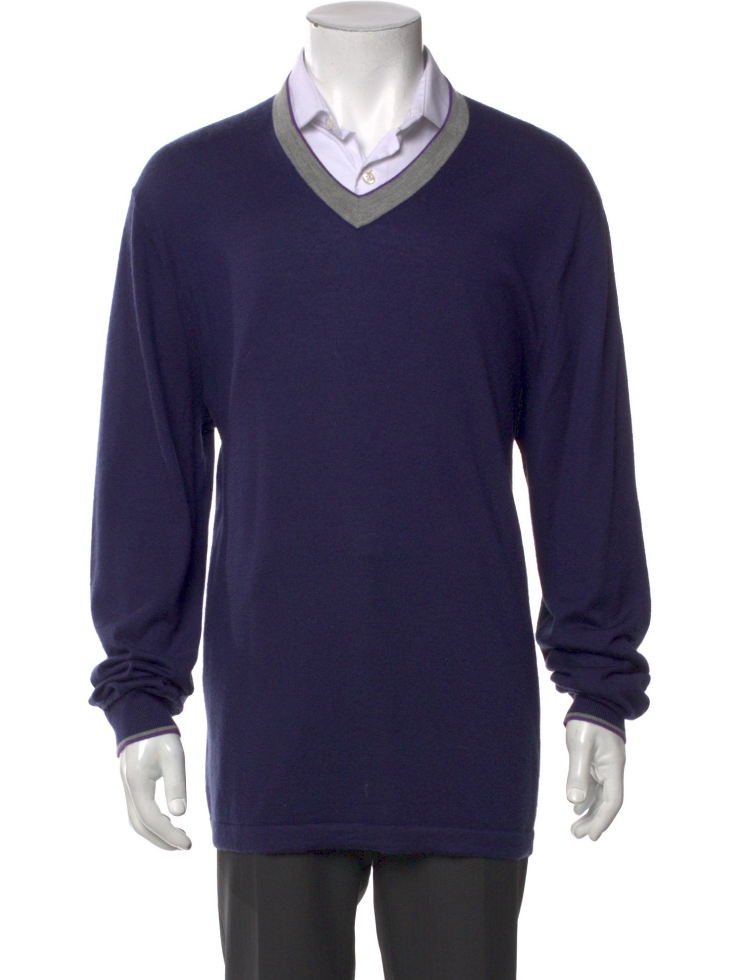 Neiman Marcus Cashmere V-Neck Pullover