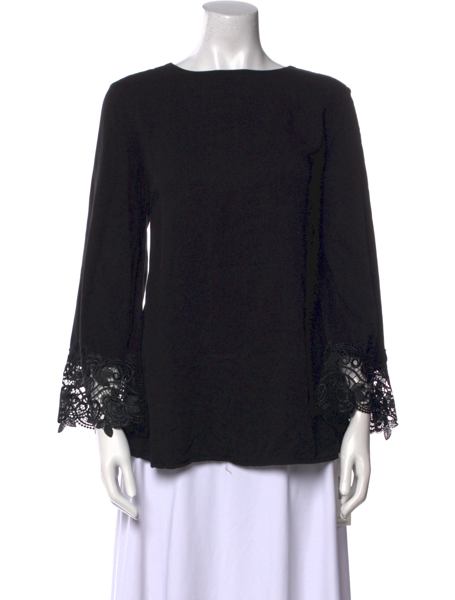 Neiman Marcus Bateau Neckline Long Sleeve Blouse