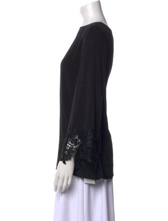 Neiman Marcus Bateau Neckline Long Sleeve Blouse