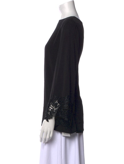 Neiman Marcus Bateau Neckline Long Sleeve Blouse