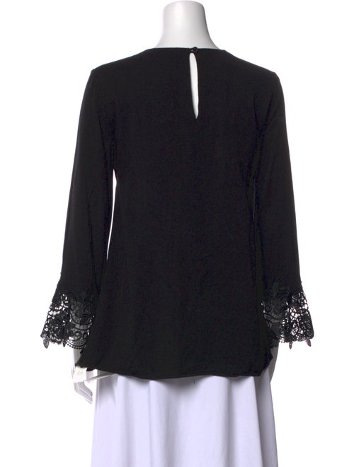 Neiman Marcus Bateau Neckline Long Sleeve Blouse