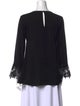 Neiman Marcus Bateau Neckline Long Sleeve Blouse