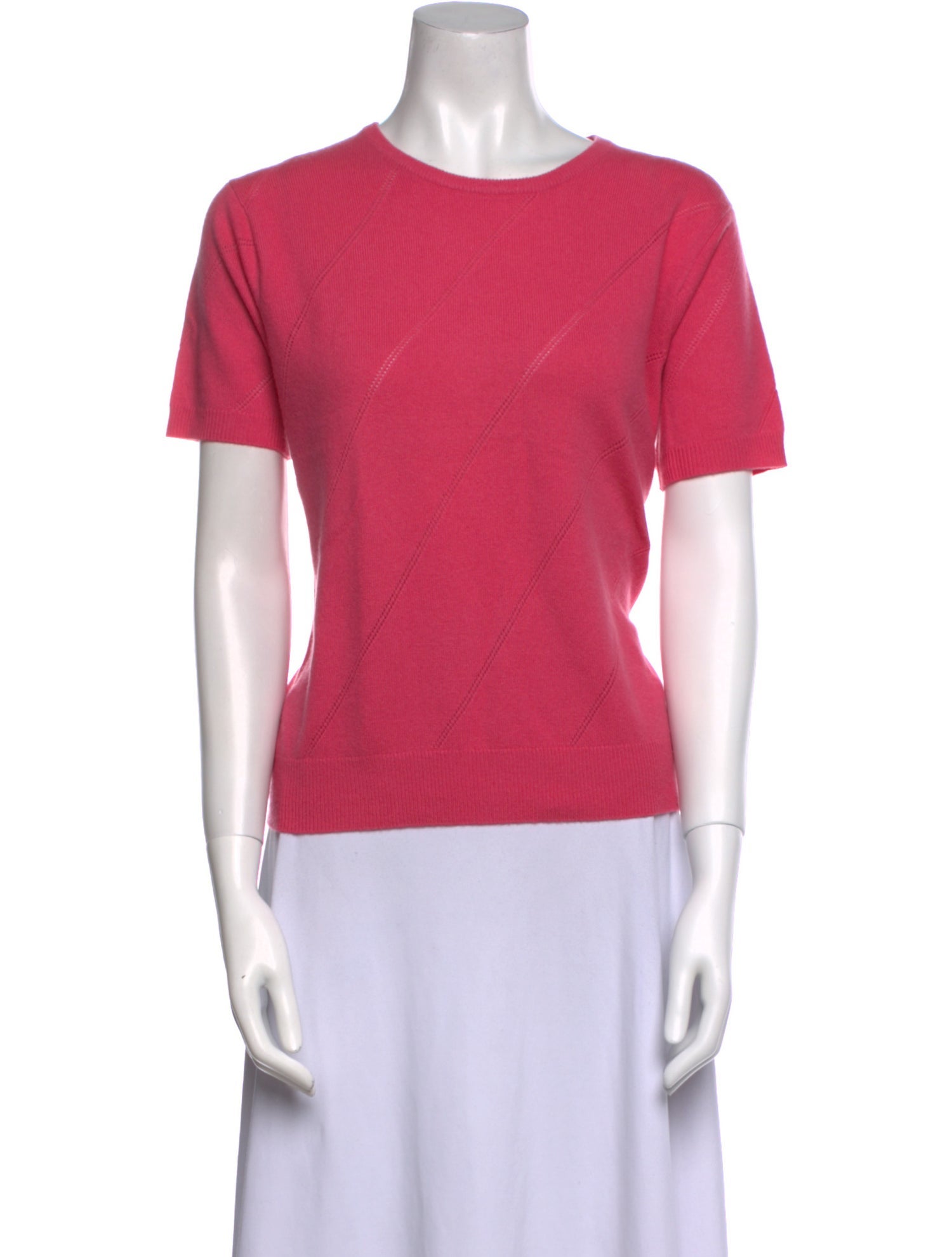 Neiman Marcus Cashmere Crew Neck T-Shirt