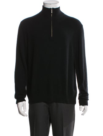 Neiman Marcus Cashmere Turtleneck Polo Sweater