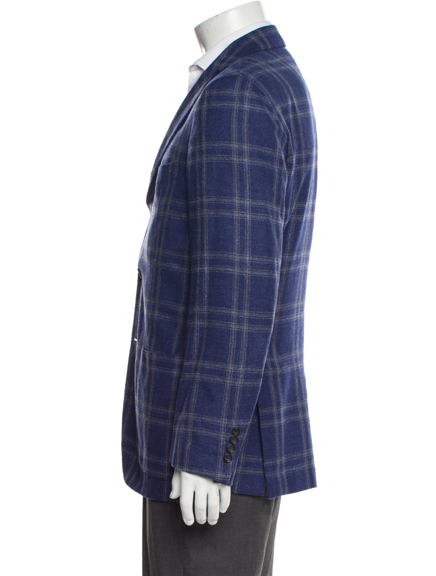 Neiman Marcus Cashmere Plaid Print Blazer