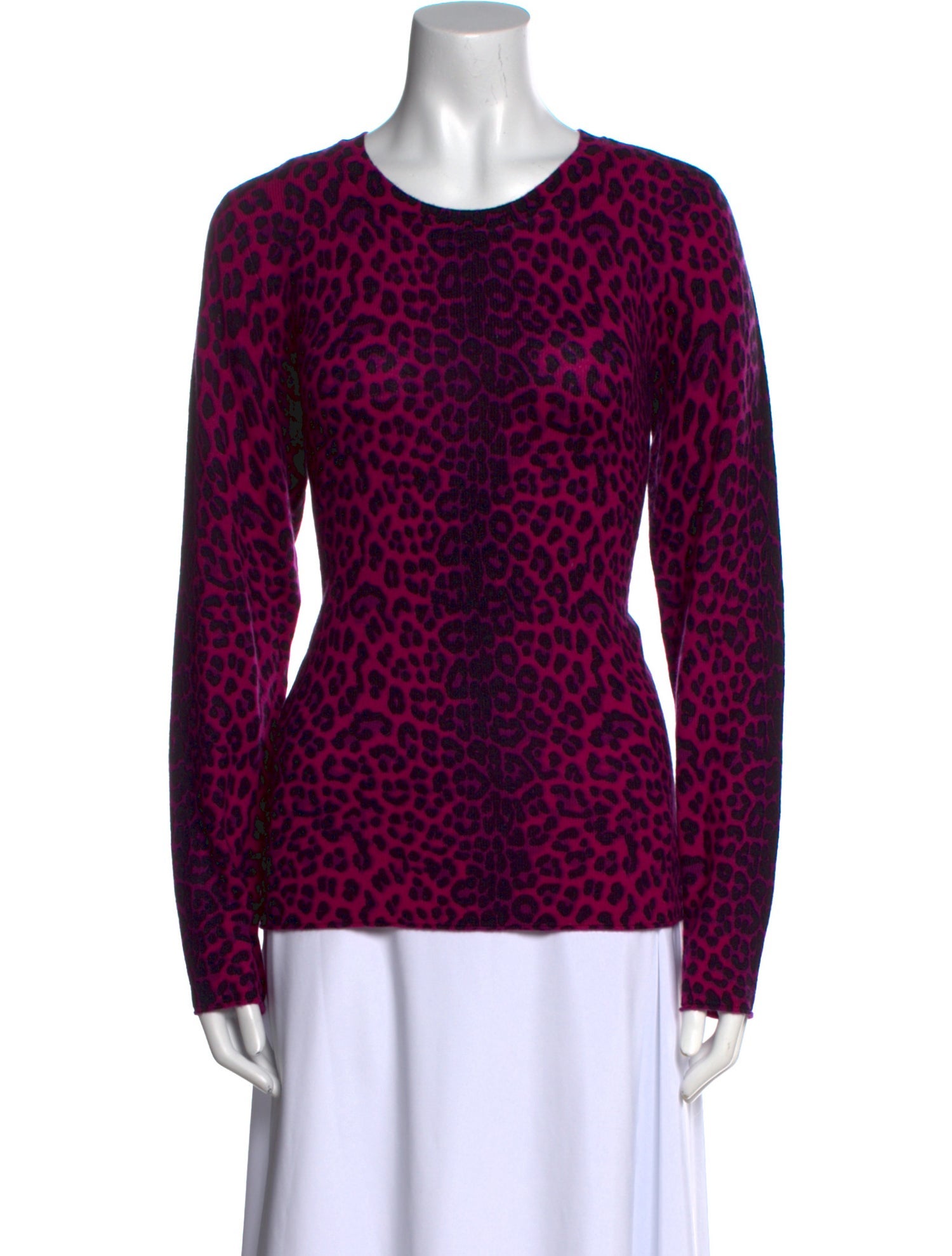 Neiman Marcus Cashmere Animal Print Sweater