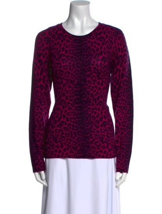 Neiman Marcus Cashmere Animal Print Sweater