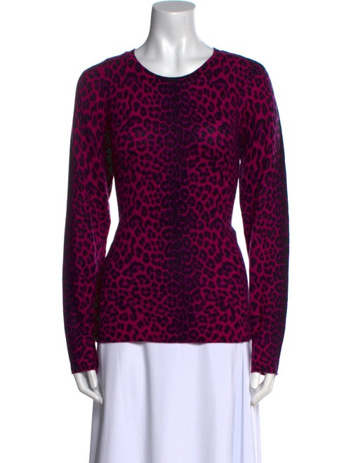 Neiman Marcus Cashmere Animal Print Sweater