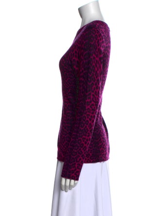 Neiman Marcus Cashmere Animal Print Sweater