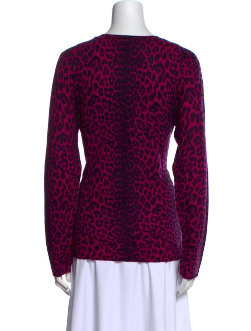 Neiman Marcus Cashmere Animal Print Sweater