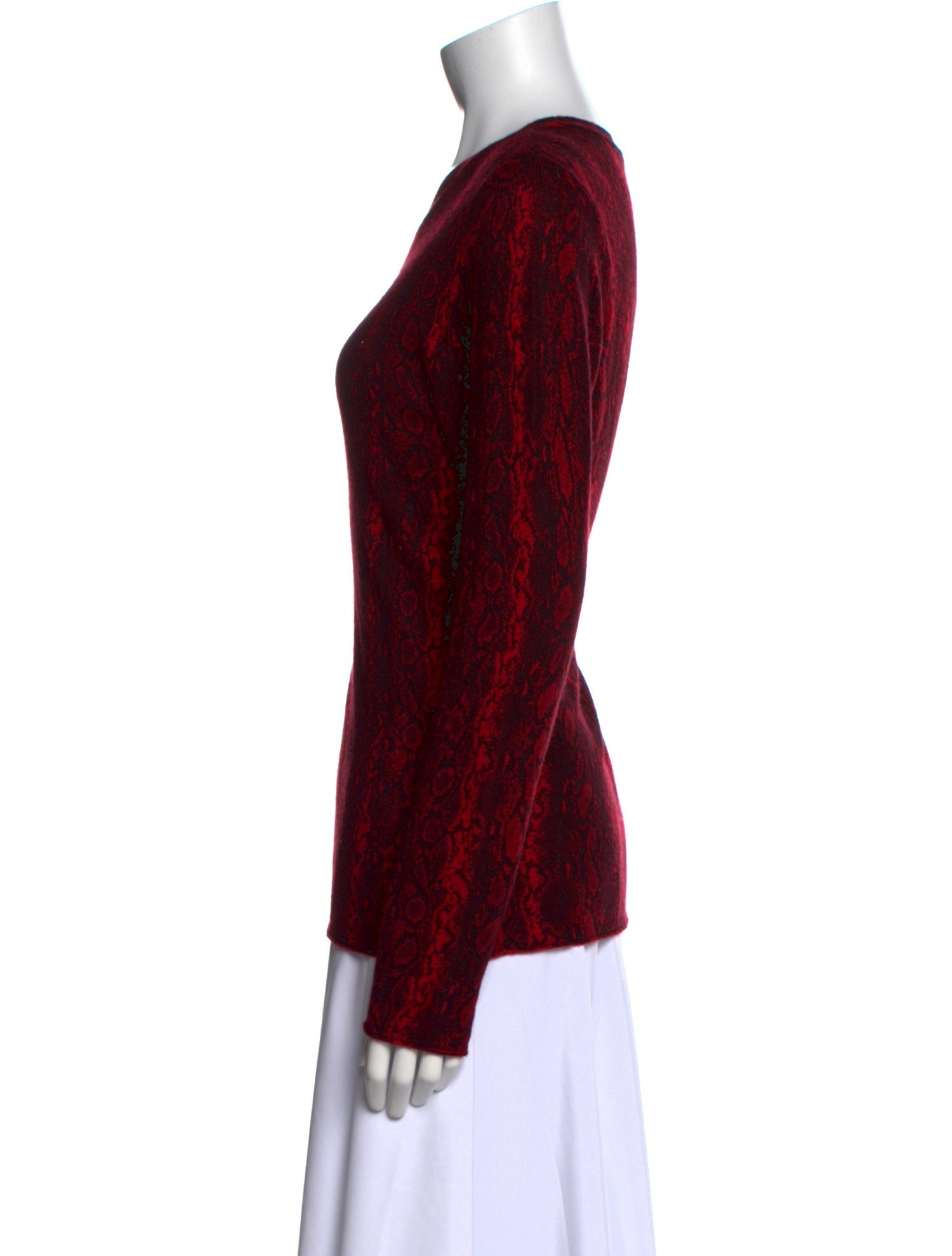 Neiman Marcus Cashmere Animal Print Sweater