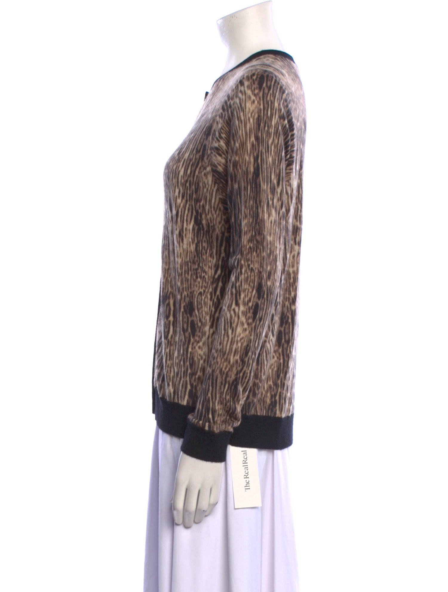 Neiman Marcus Cashmere Animal Print Sweater w/ Tags