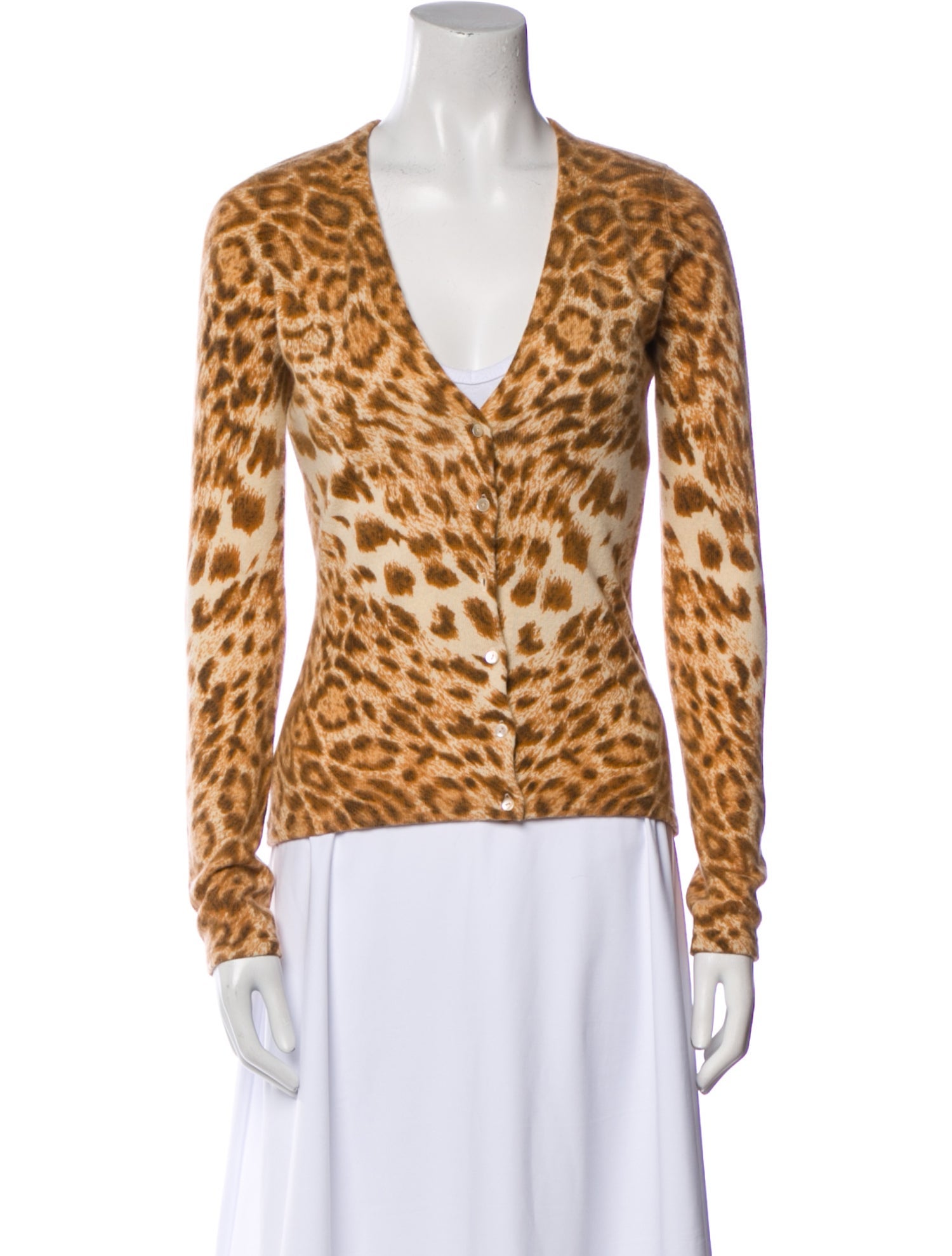 Neiman Marcus Cashmere Animal Print Sweater