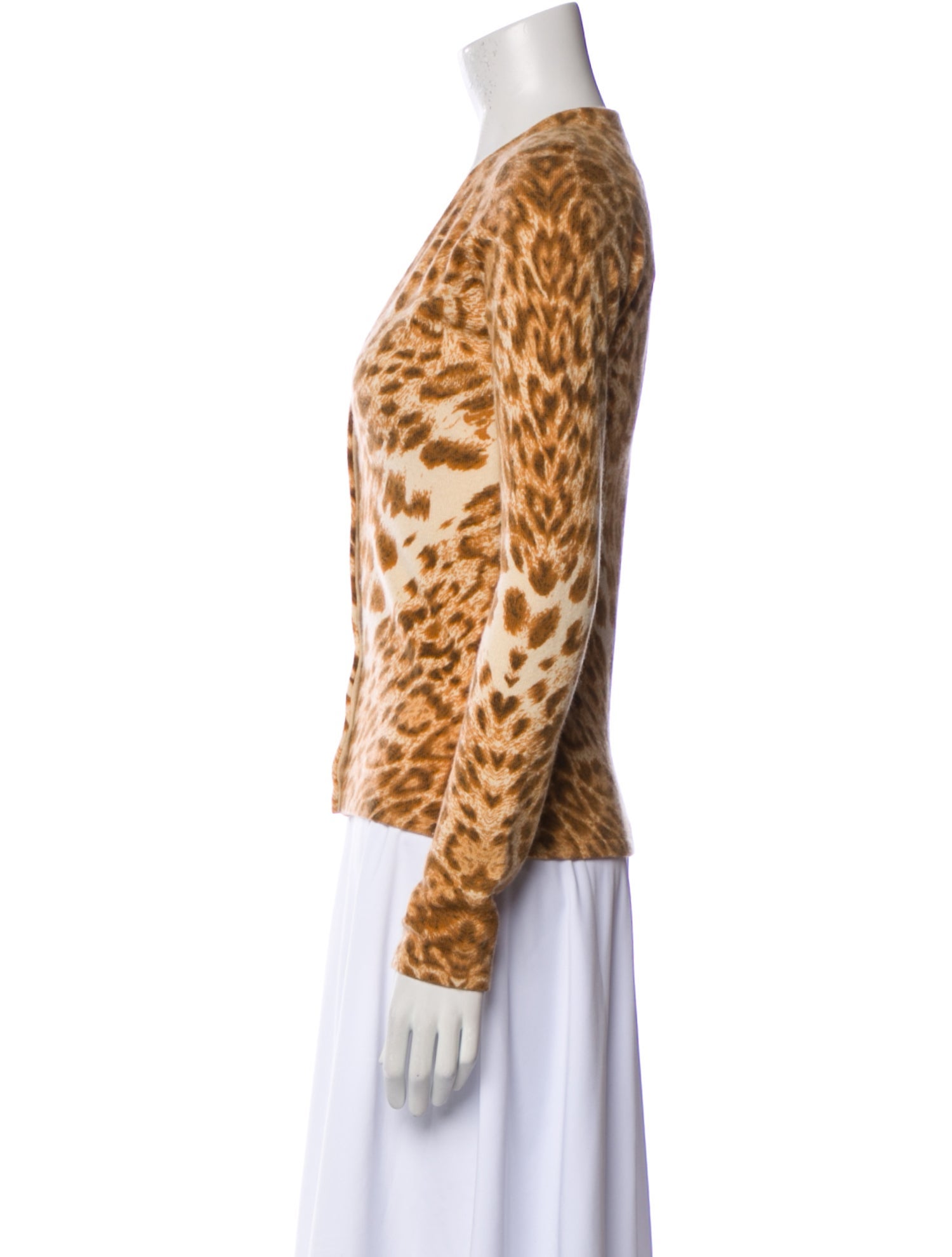 Neiman Marcus Cashmere Animal Print Sweater