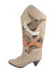 Neiman Marcus Leather Colorblock Pattern Boots