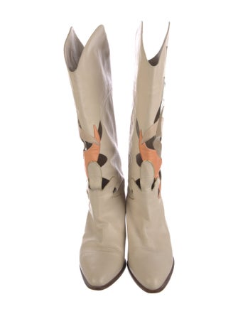 Neiman Marcus Leather Colorblock Pattern Boots