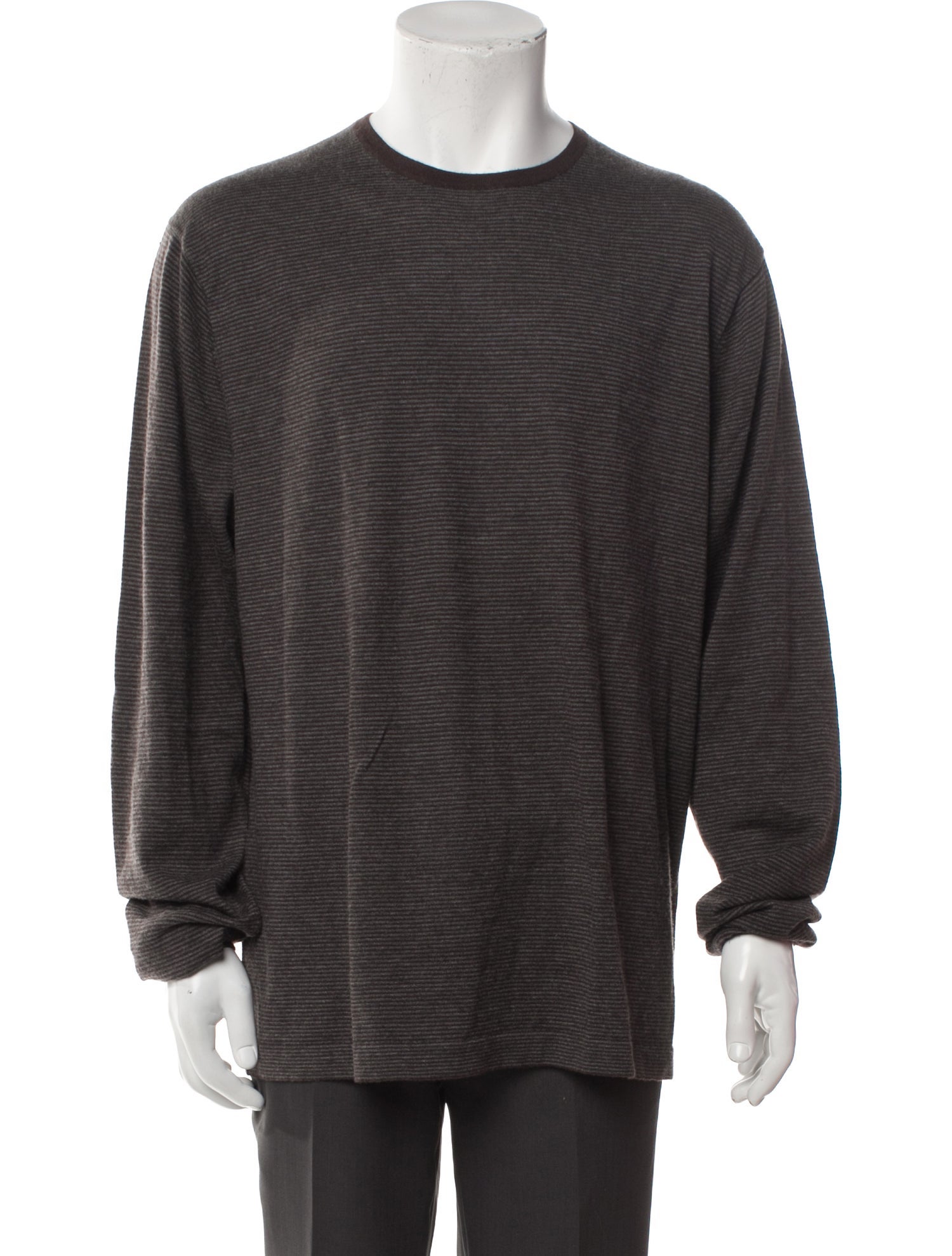 Neiman Marcus Cashmere Striped Pullover