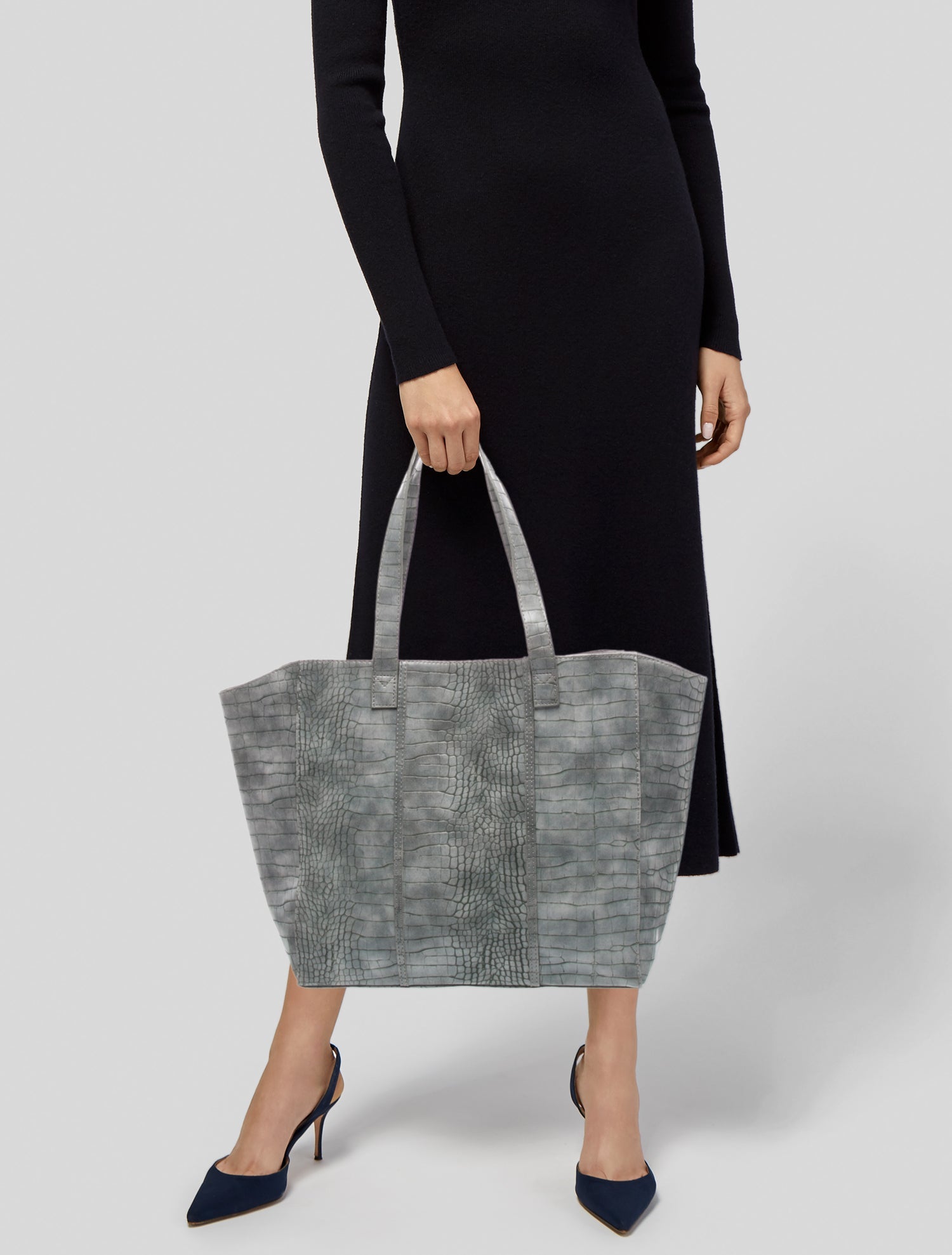 Neiman Marcus Embossed Leather Tote