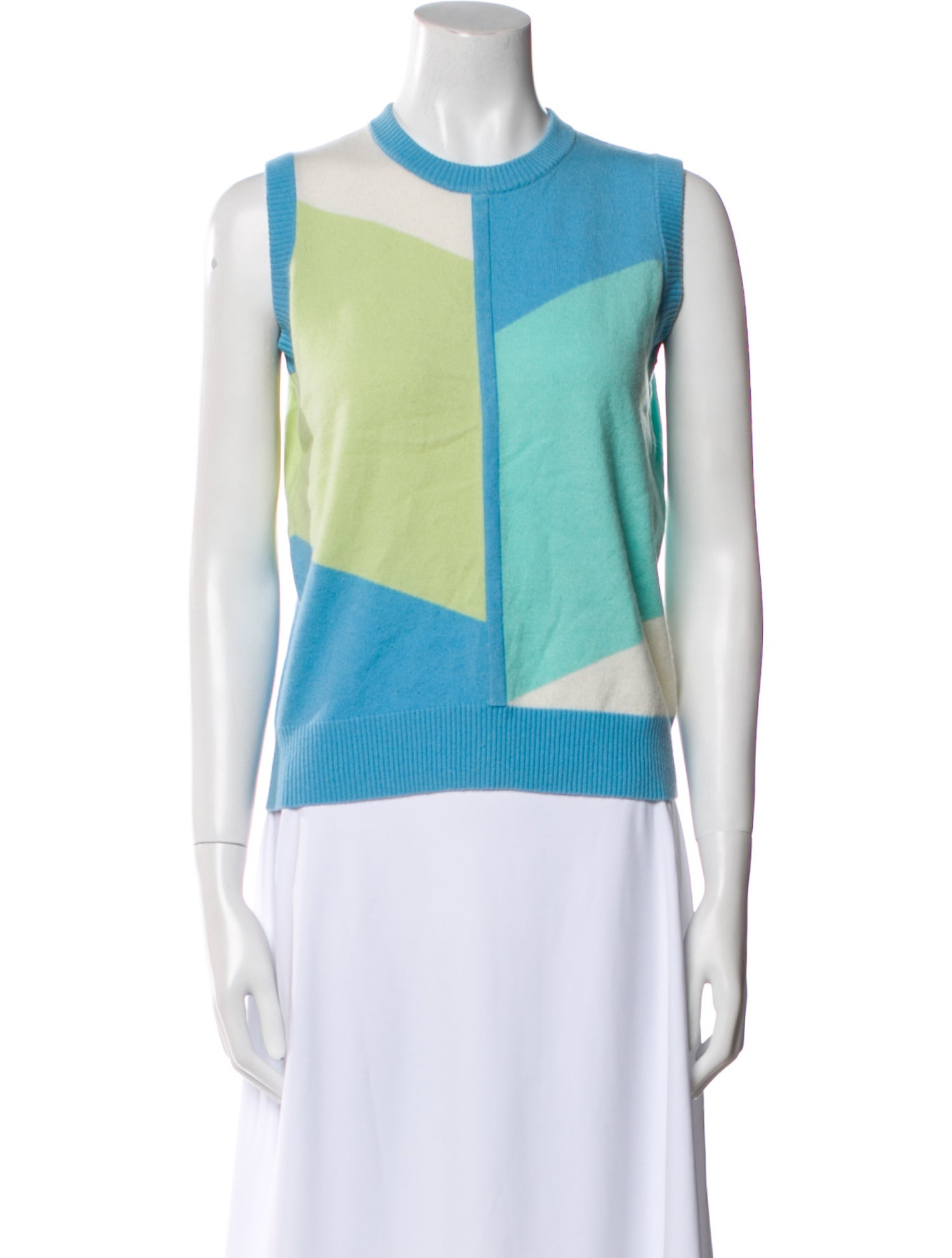 Neiman Marcus Cashmere Colorblock Pattern Sweater